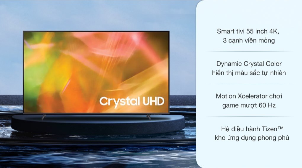 Tivi Samsung Smart UHD 55 inch Crystal 4K Model: UA55AU8100